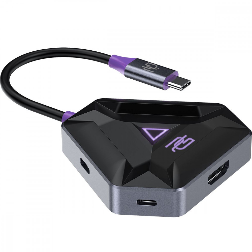 Type-C-Хаб Proove Gaming Spectre (2*USB3.0 + Type-C + PD100W + HDMI) dark gray