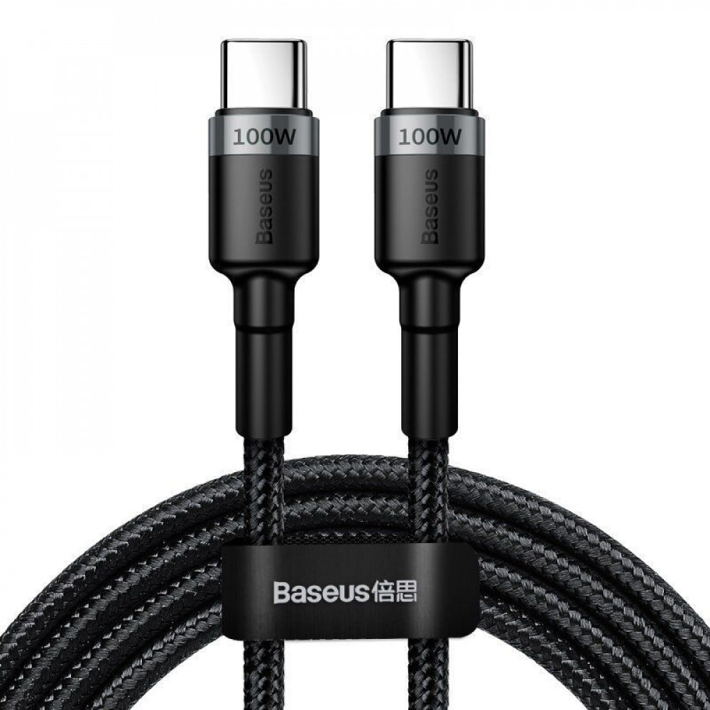 Кабель Baseus Cafule Flash Charging Type-C to Type-C PD 2.0 100W (2m) gray/black