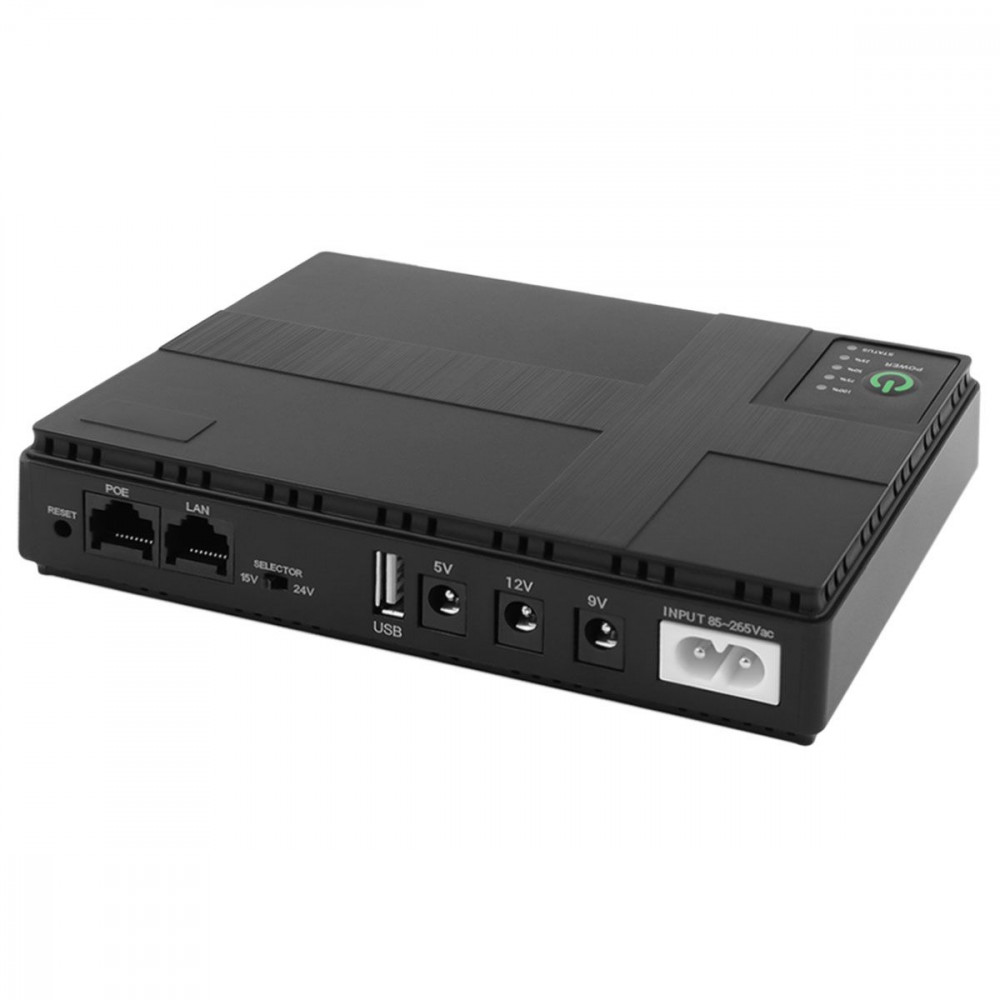 Портативне джерело безперебійного живлення DC UPS 10400mAh black