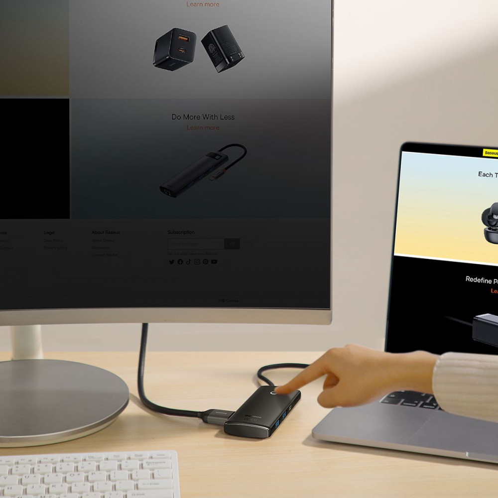 USB-Хаб Baseus Lite Series 6-in-1 (Type-C to HDMI + 2xUSB 3.0 + PD + SD/TF) black