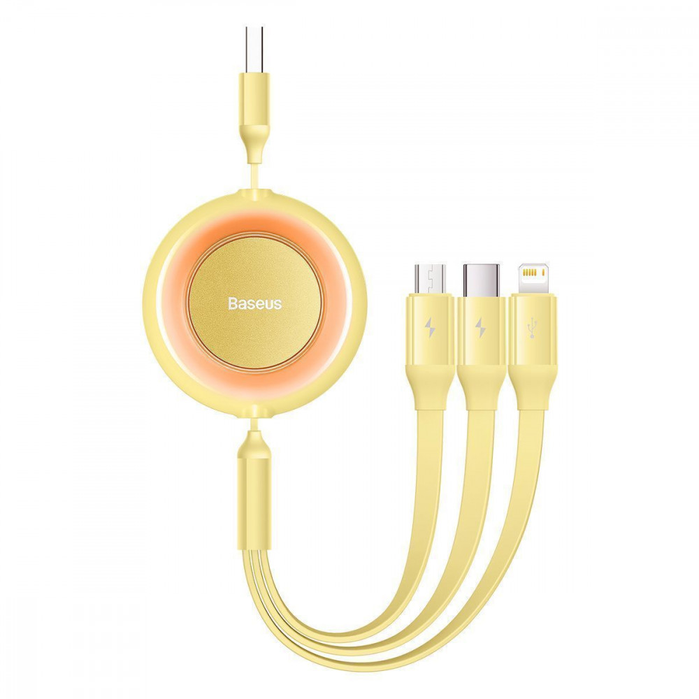 Кабель Baseus Bright Mirror 2 Series 3-in-1 (Micro USB+Lightning+Type-C) 3.5A (1.1m) yellow
