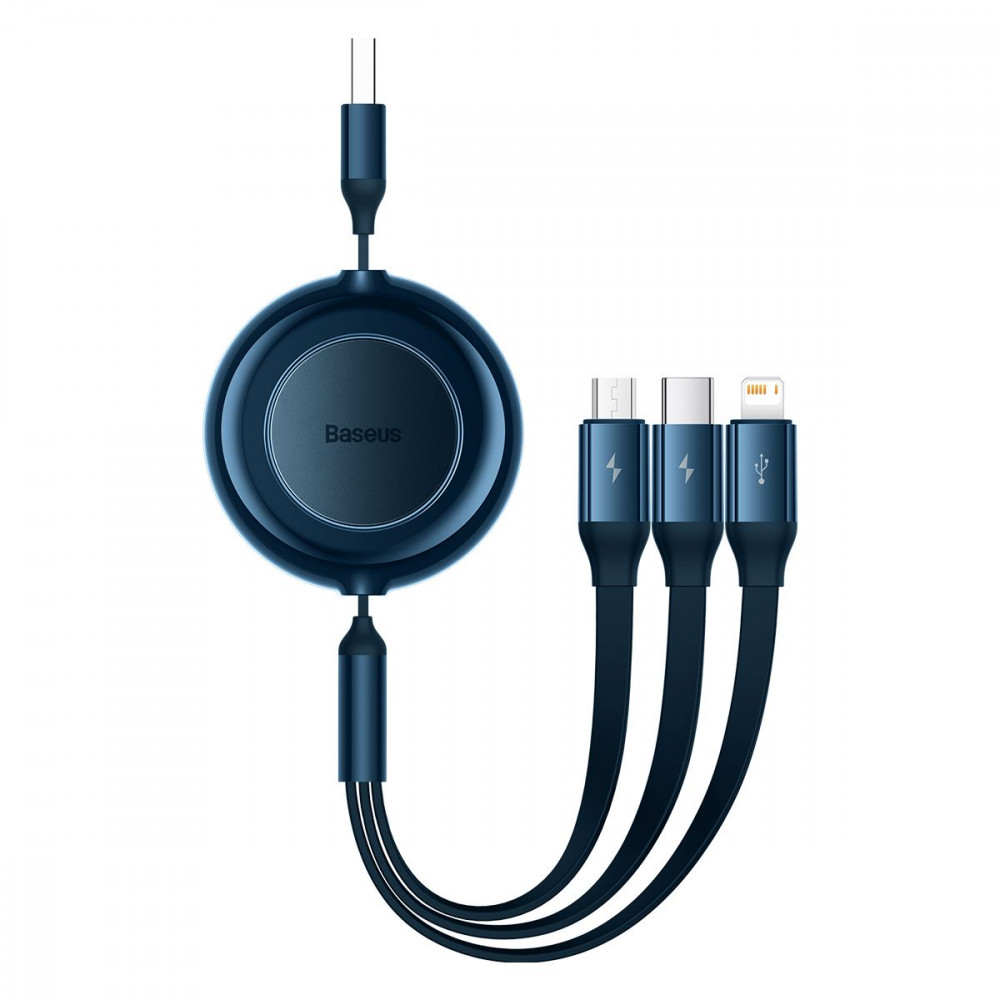 Кабель Baseus Bright Mirror 2 Series 3-in-1 (Micro USB+Lightning+Type-C) 3.5A (1.1m) blue