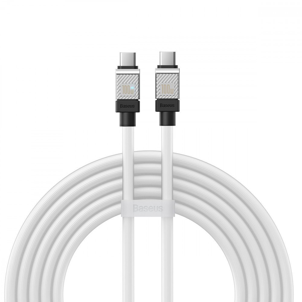 Кабель Baseus CoolPlay Series Fast Charging Type-C to Type-C 100W (2m) white