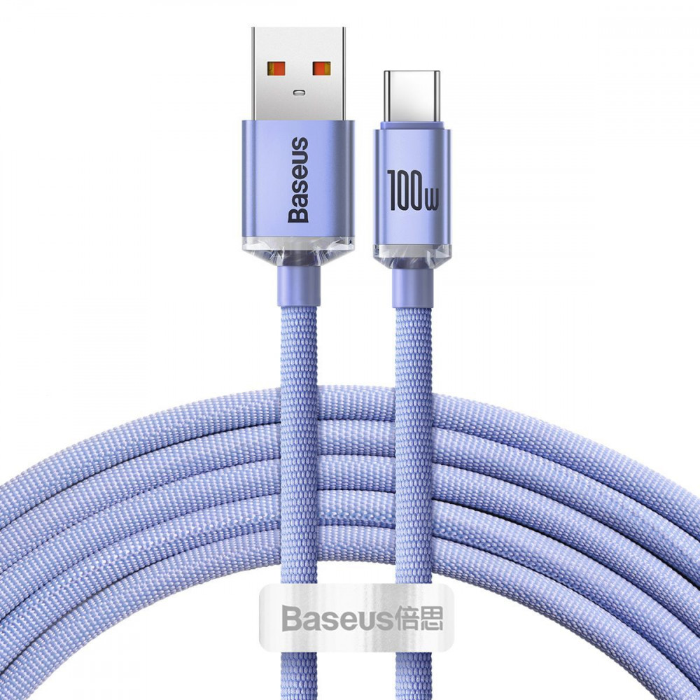 Кабель Baseus Crystal Shine Series Fast Charging Type-C 100W (2m) purple