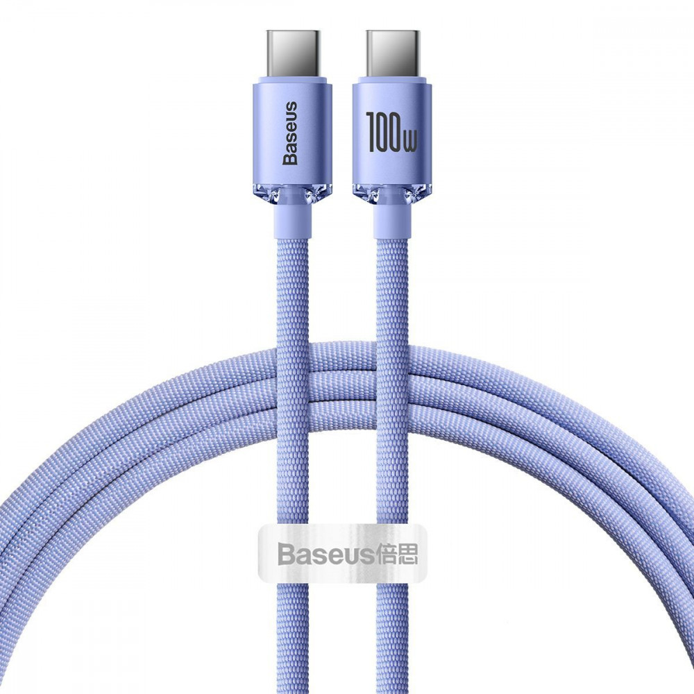 Кабель Baseus Crystal Shine Series Fast Charging Type-C to Type-C 100W (1.2m) purple