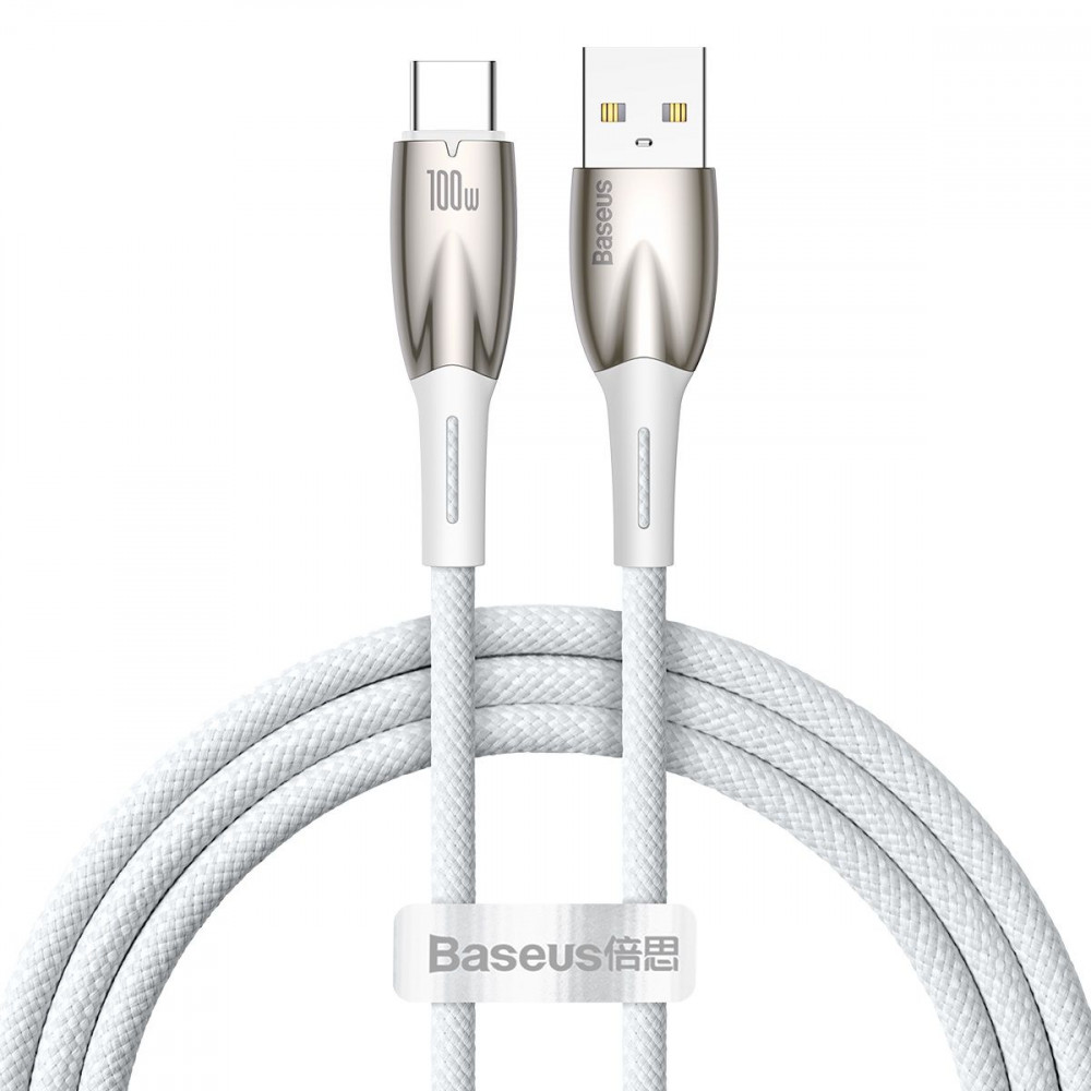 Кабель Baseus Glimmer Series Fast Charging Type-C 100W (1m) white