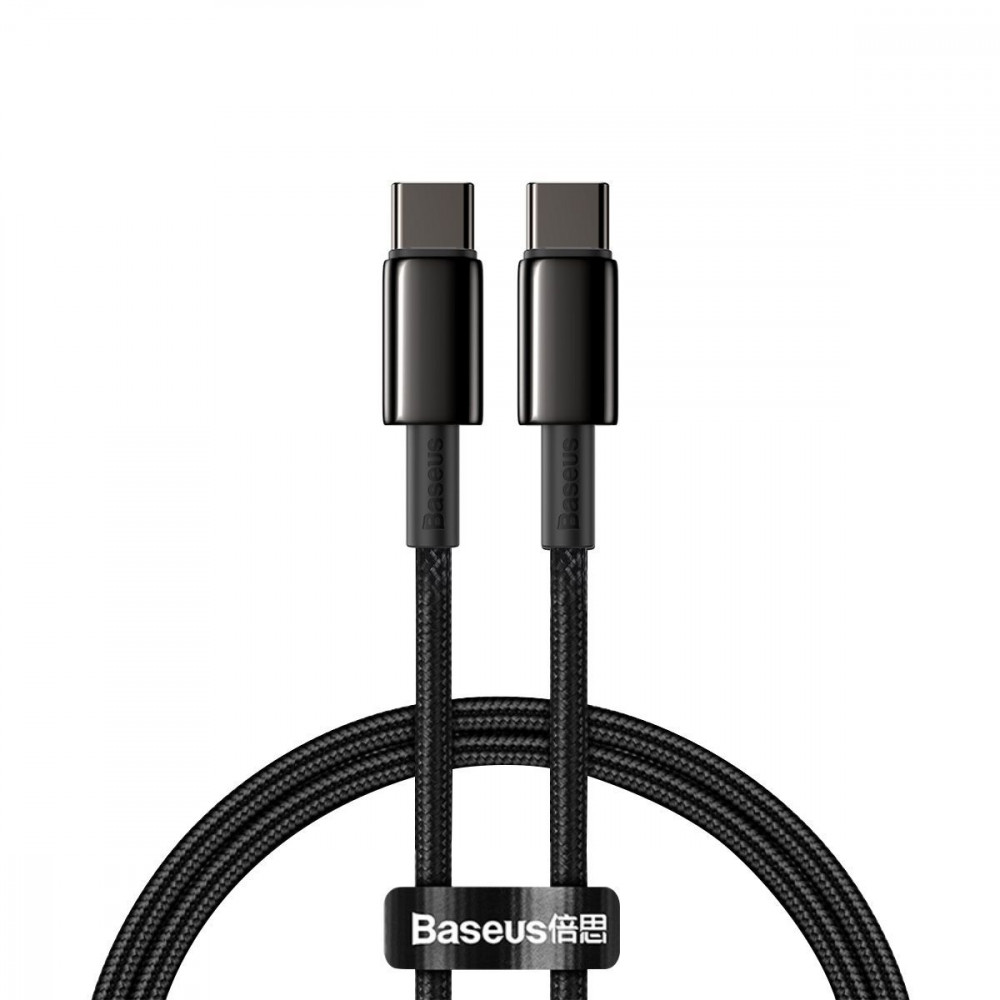 Кабель Baseus Tungsten Gold Fast Charging Type-C to Type-C 100W (1m) blue