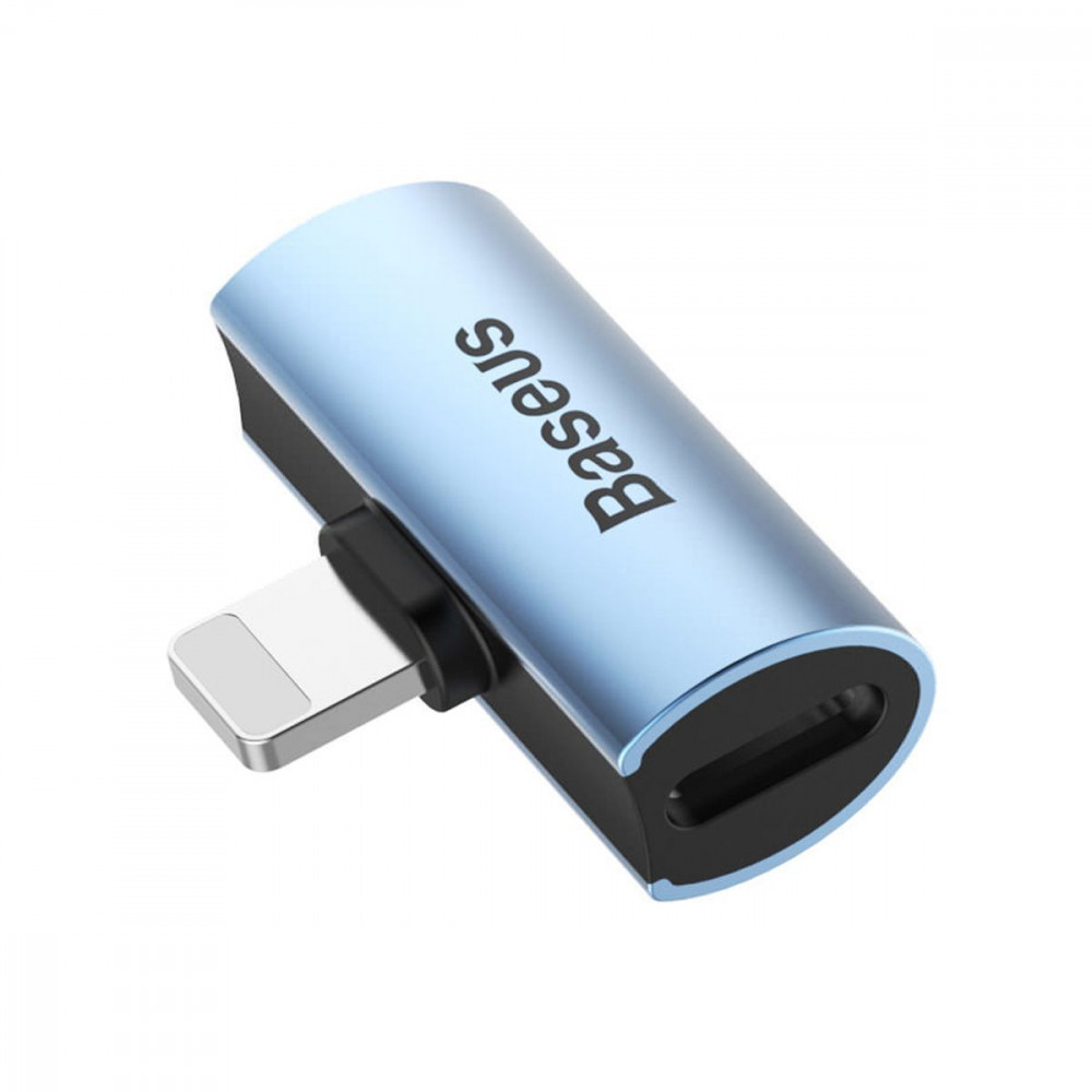 Перехідник AUX Baseus L46 Lightning to Lightning + Lightning blue