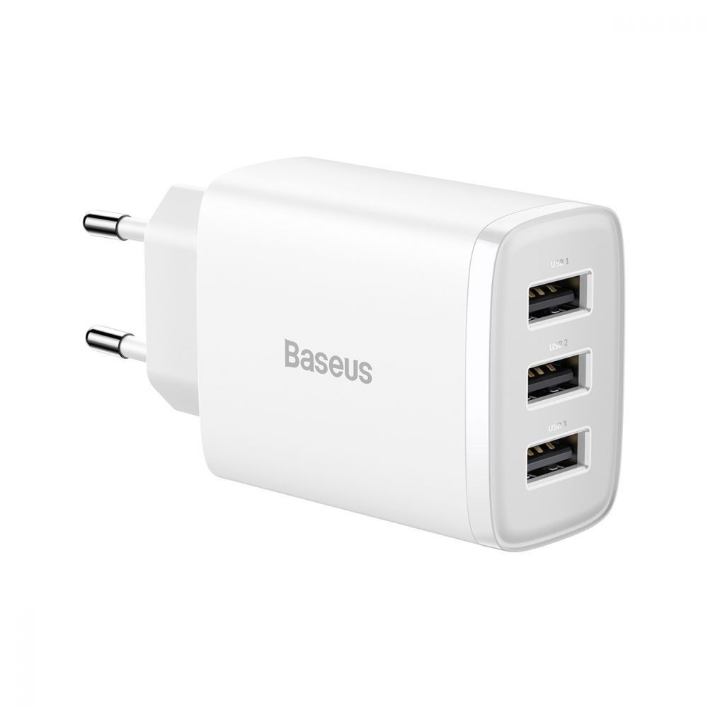 МЗП Baseus Compact 17W (3 USB) white