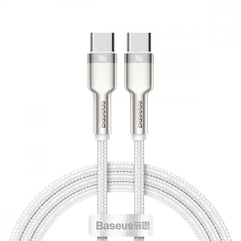 Кабель Baseus Cafule Metal Type-C to Type-C 100W (1m) white