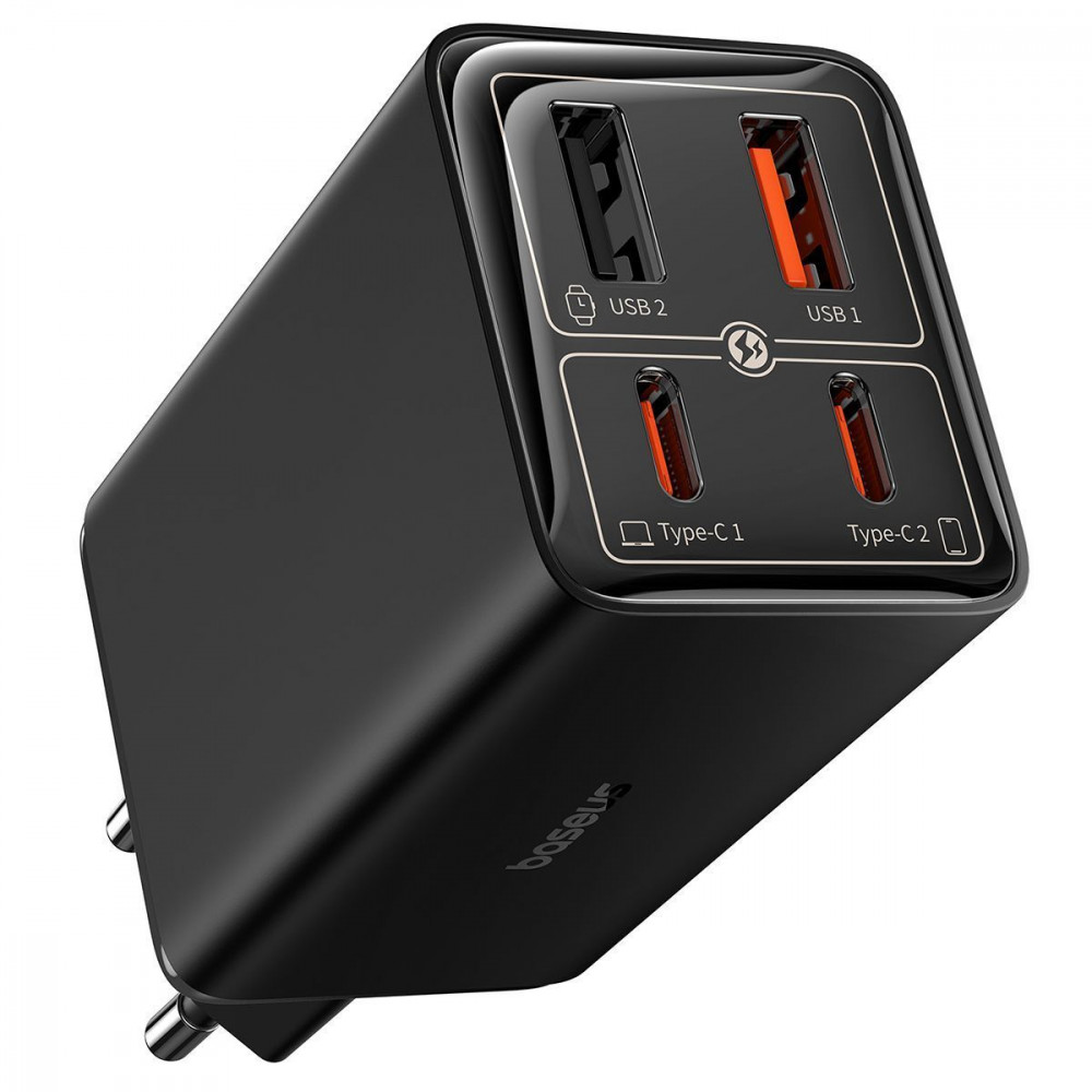 МЗП Baseus GaN6 Pro Fast Charger 65W (2 Type-C + 2 USB) black