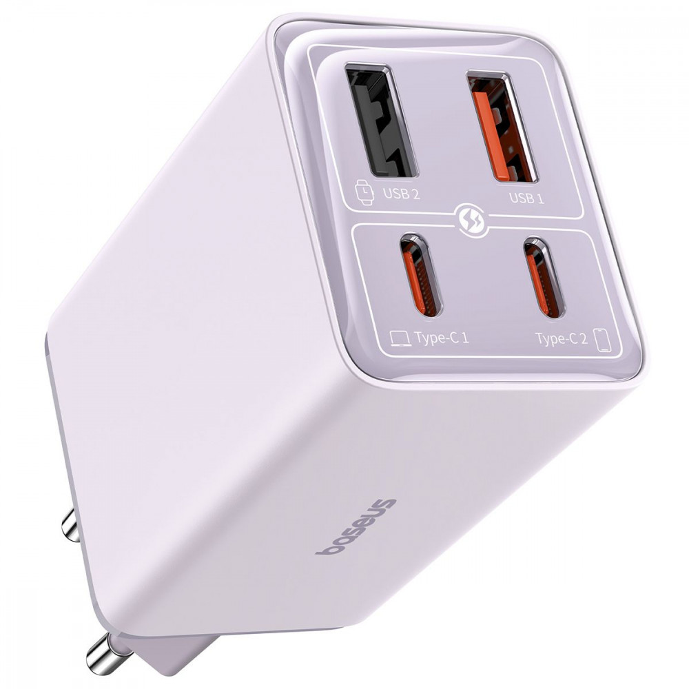 МЗП Baseus GaN6 Pro Fast Charger 65W (2 Type-C + 2 USB) purple