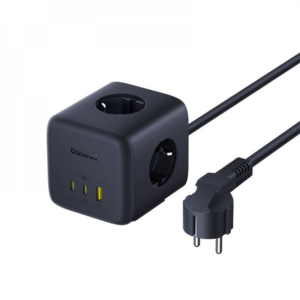 Мережевий фільтр Baseus EnerFill FA11 Cube Power Strip (3xAC + USB + 1xType-C 67W) (1.5m) black