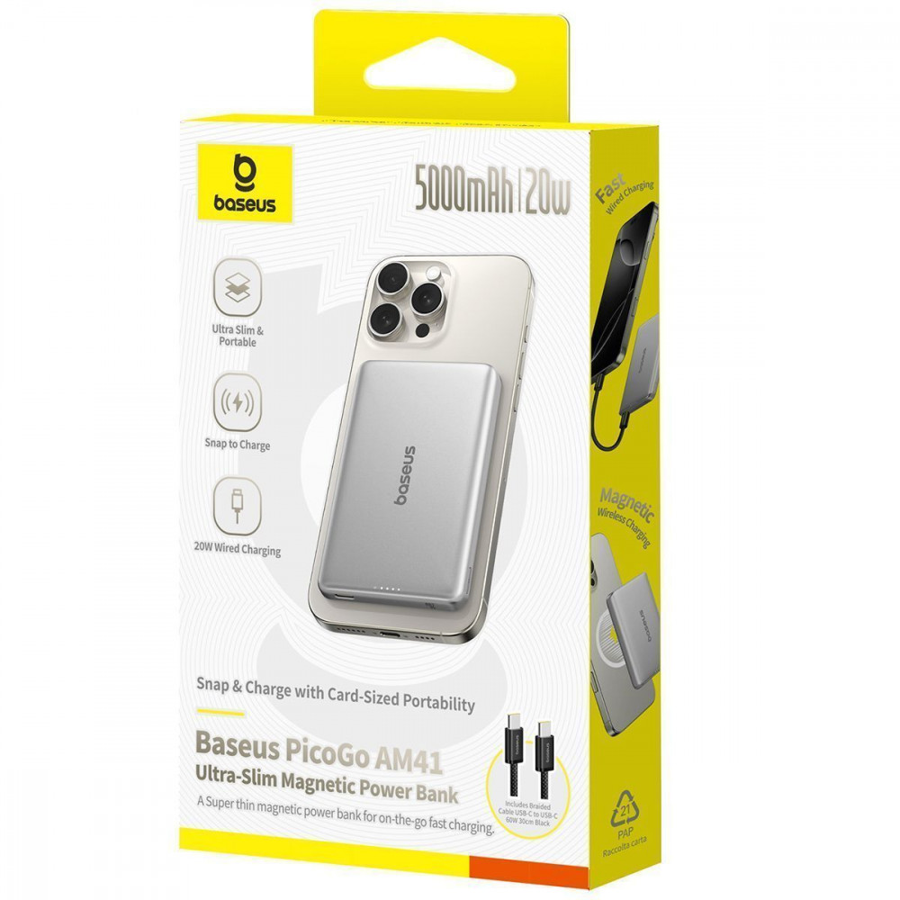 Портативна Батарея Baseus PicoGo AM41 Ultra-Slim 5000mAh 20W black