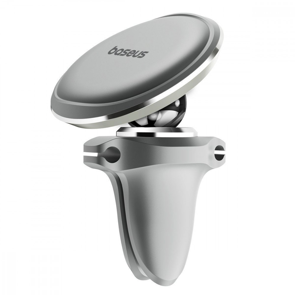 Автомобільний тримач Baseus Magnetic Car Mount with Cable Clip Air Vent Version silver
