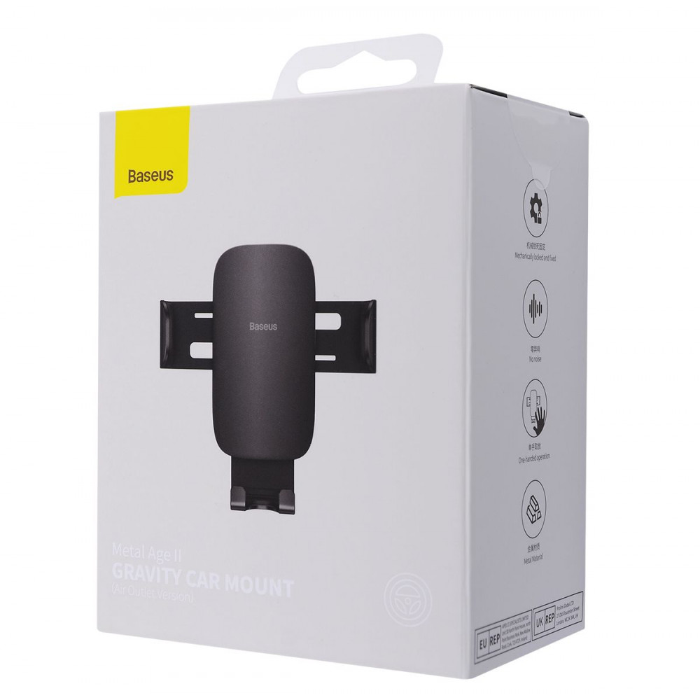 Автомобільний тримач Baseus Metal Age 2 Gravity Air Outlet Car Mount dark gray