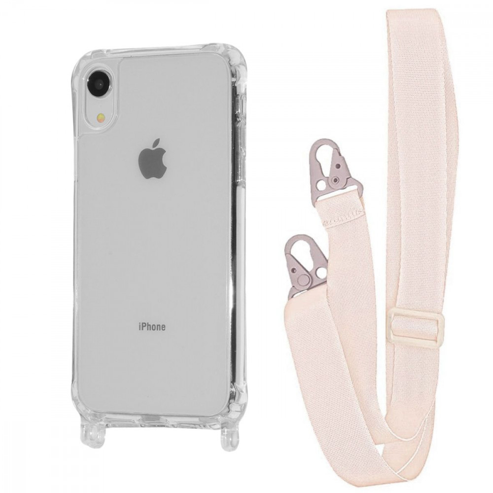 Чохол WAVE Clear Case with Strap iPhone Xr pink sand