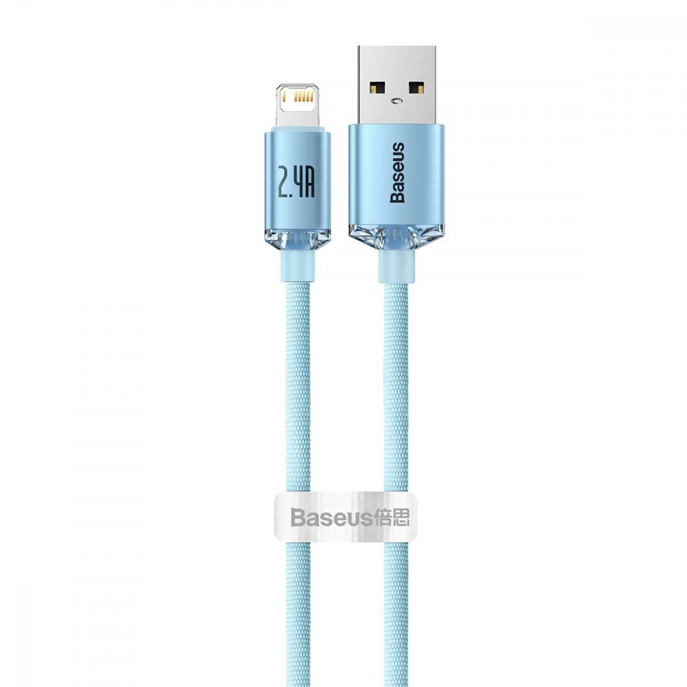 Кабель Baseus Crystal Shine Series Fast Charging Lightning 2.4A (1.2m) sky blue
