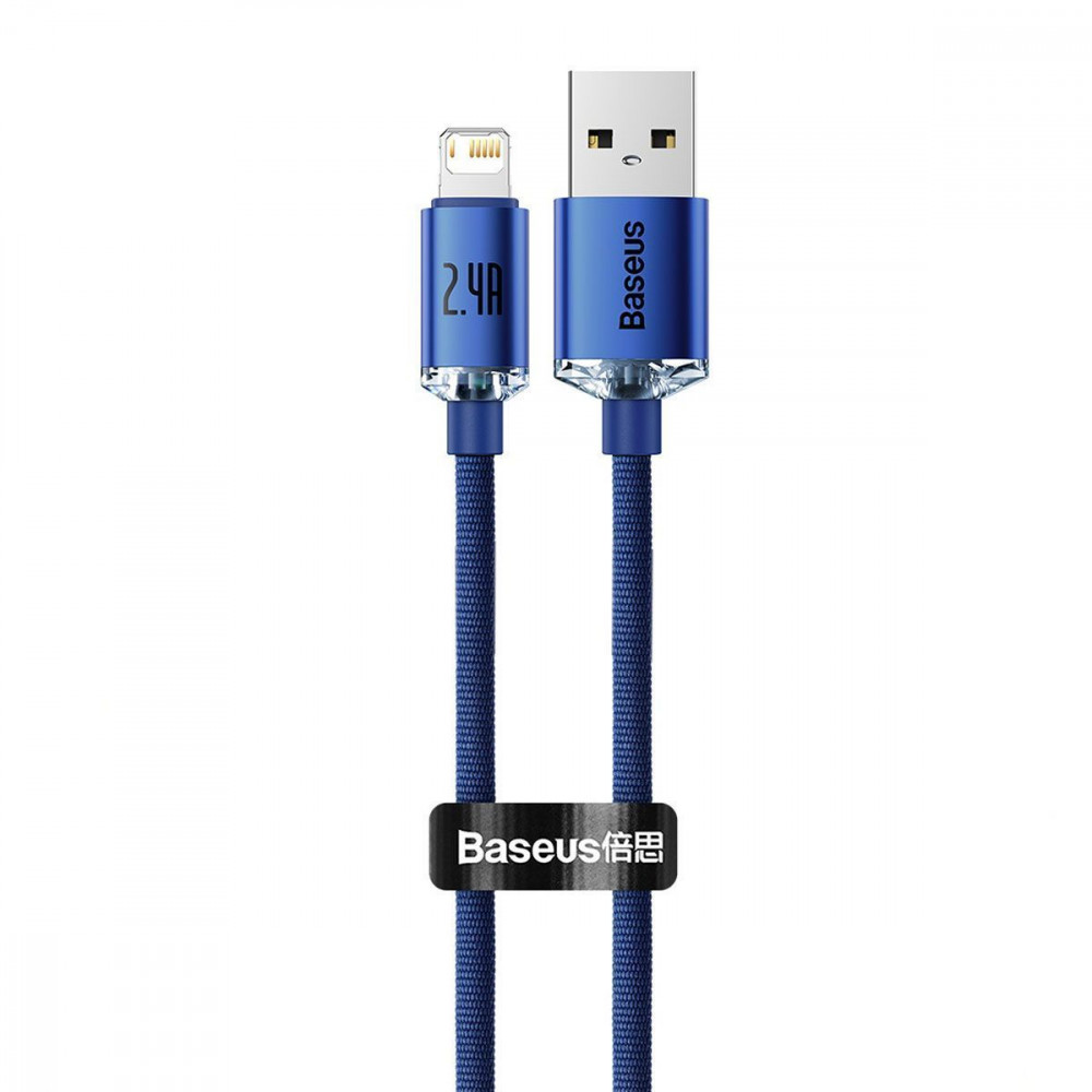 Кабель Baseus Crystal Shine Series Fast Charging Lightning 2.4A (2m) blue