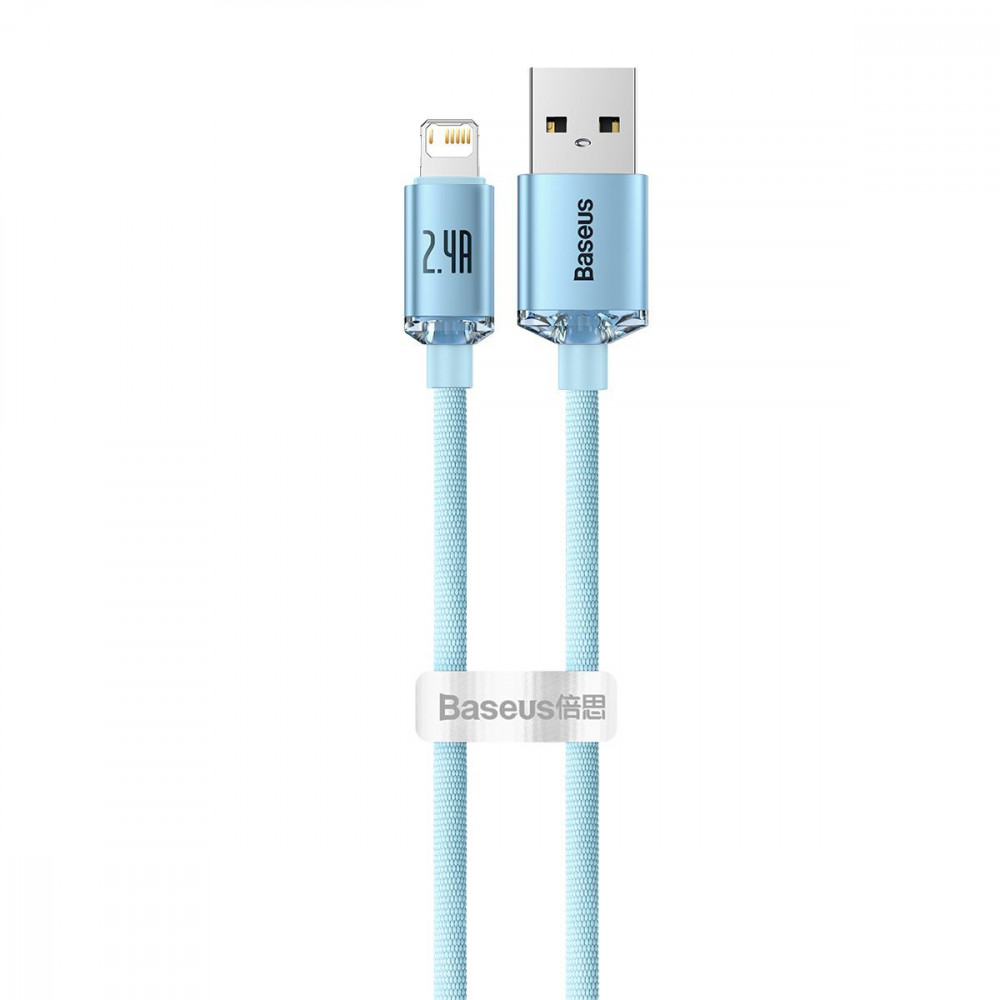 Кабель Baseus Crystal Shine Series Fast Charging Lightning 2.4A (2m) sky blue