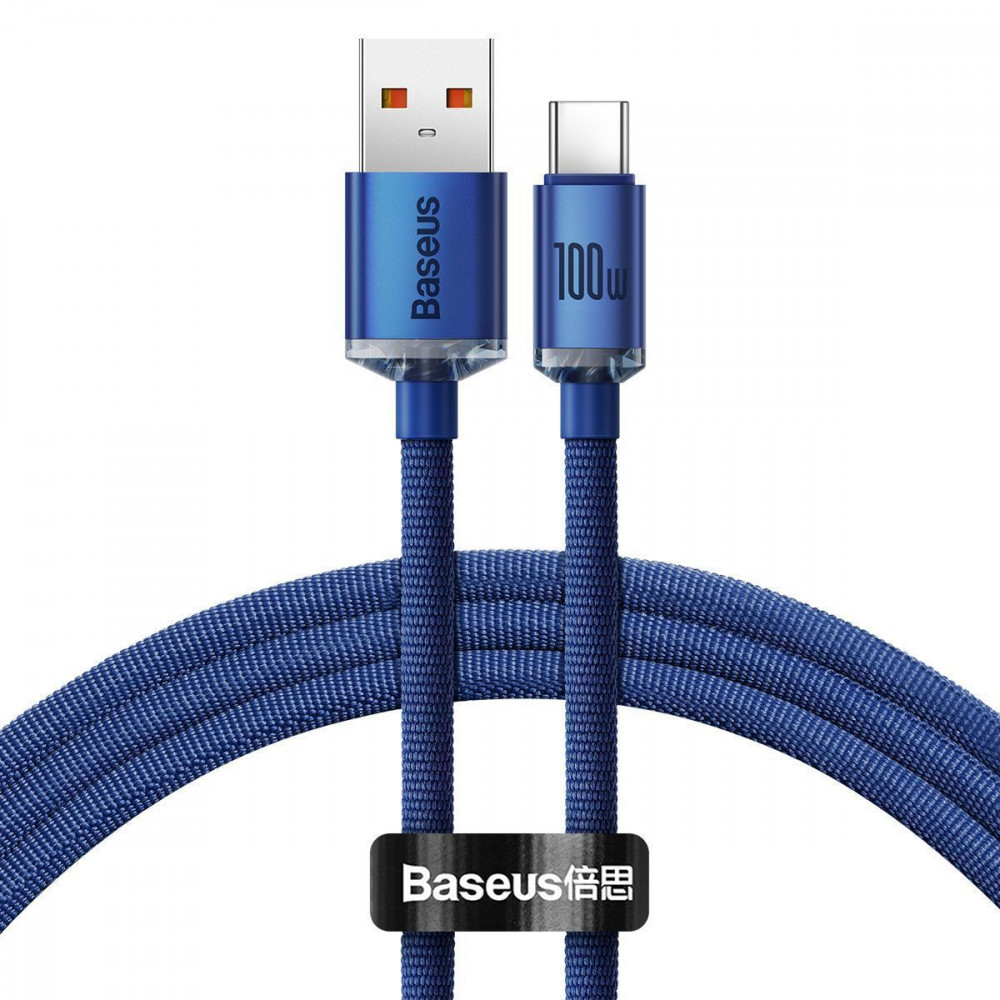 Кабель Baseus Crystal Shine Series Fast Charging Type-C 100W (1.2m) blue