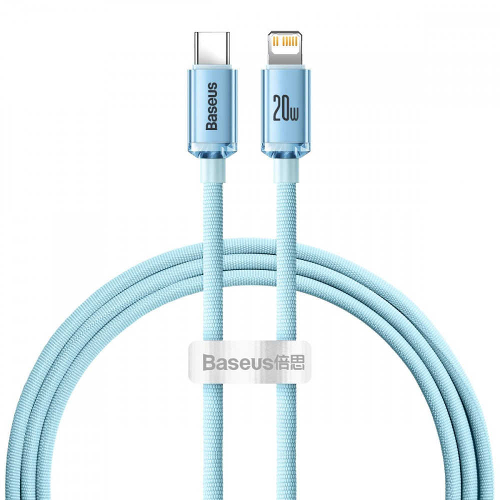 Кабель Baseus Crystal Shine Series Fast Charging Type-C to Lightning 20W (1.2m) sky blue