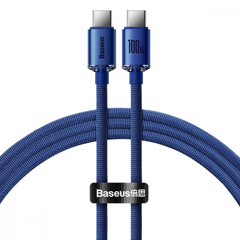 Кабель Baseus Crystal Shine Series Fast Charging Type-C to Type-C 100W (1.2m) blue