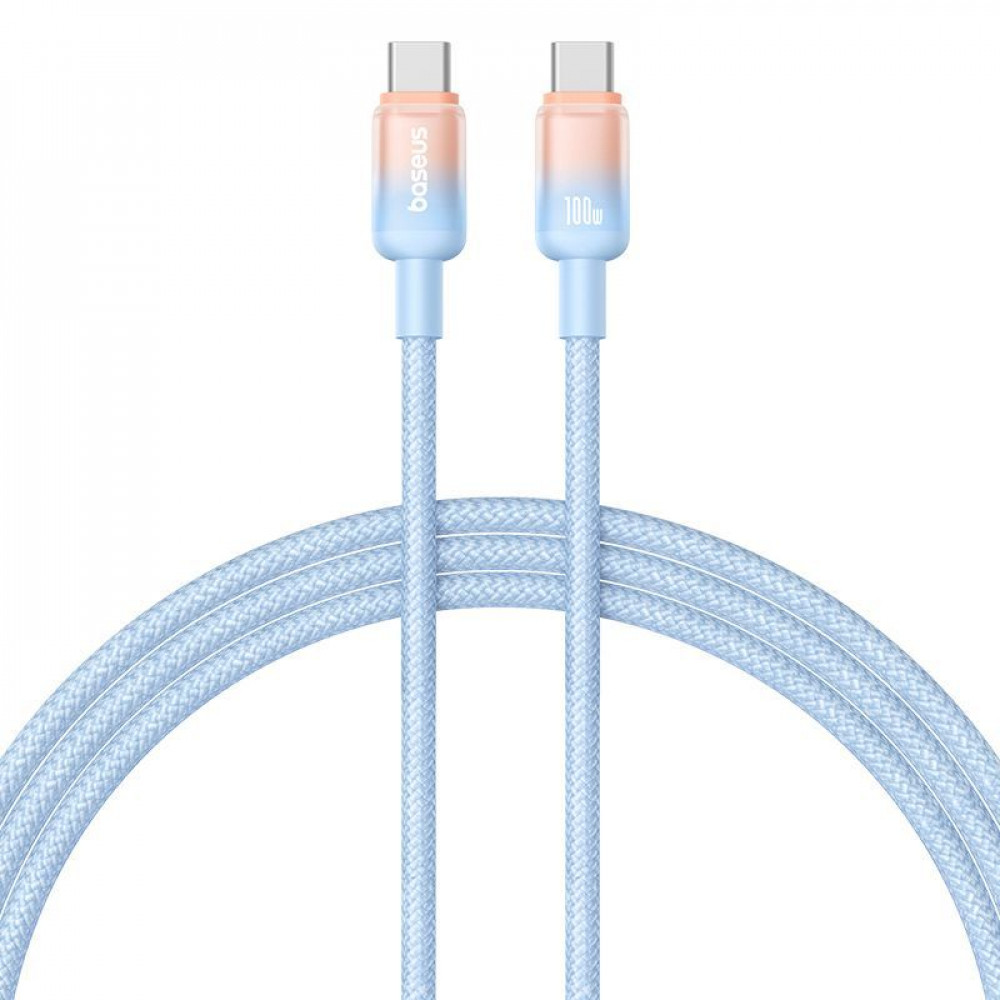 Кабель Baseus Discolor Series Fast Charging Type-C to Type-C 100W (1m) blue
