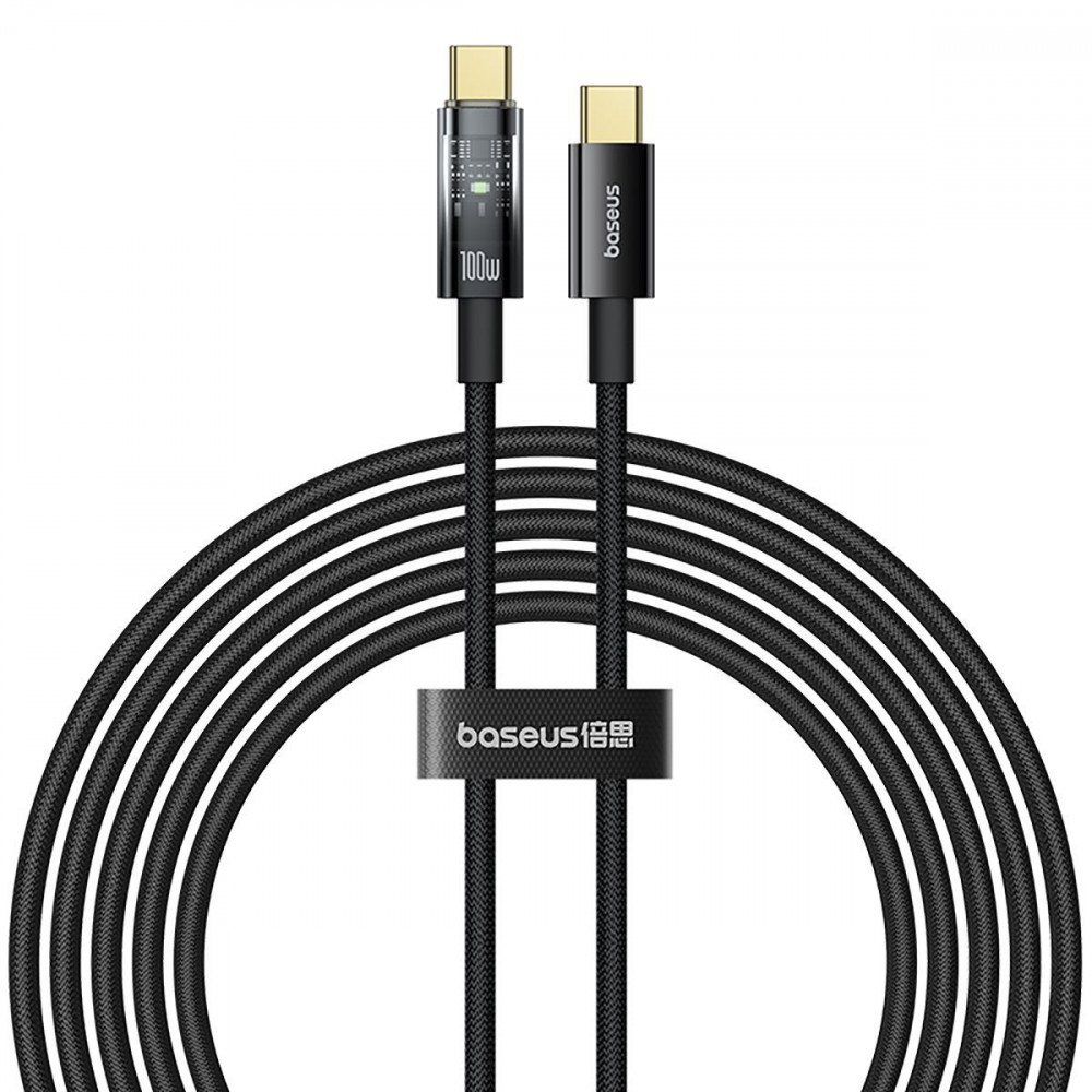 Кабель Baseus Explorer Series Auto Power-Off Type-C to Type-C 100W (1m) black