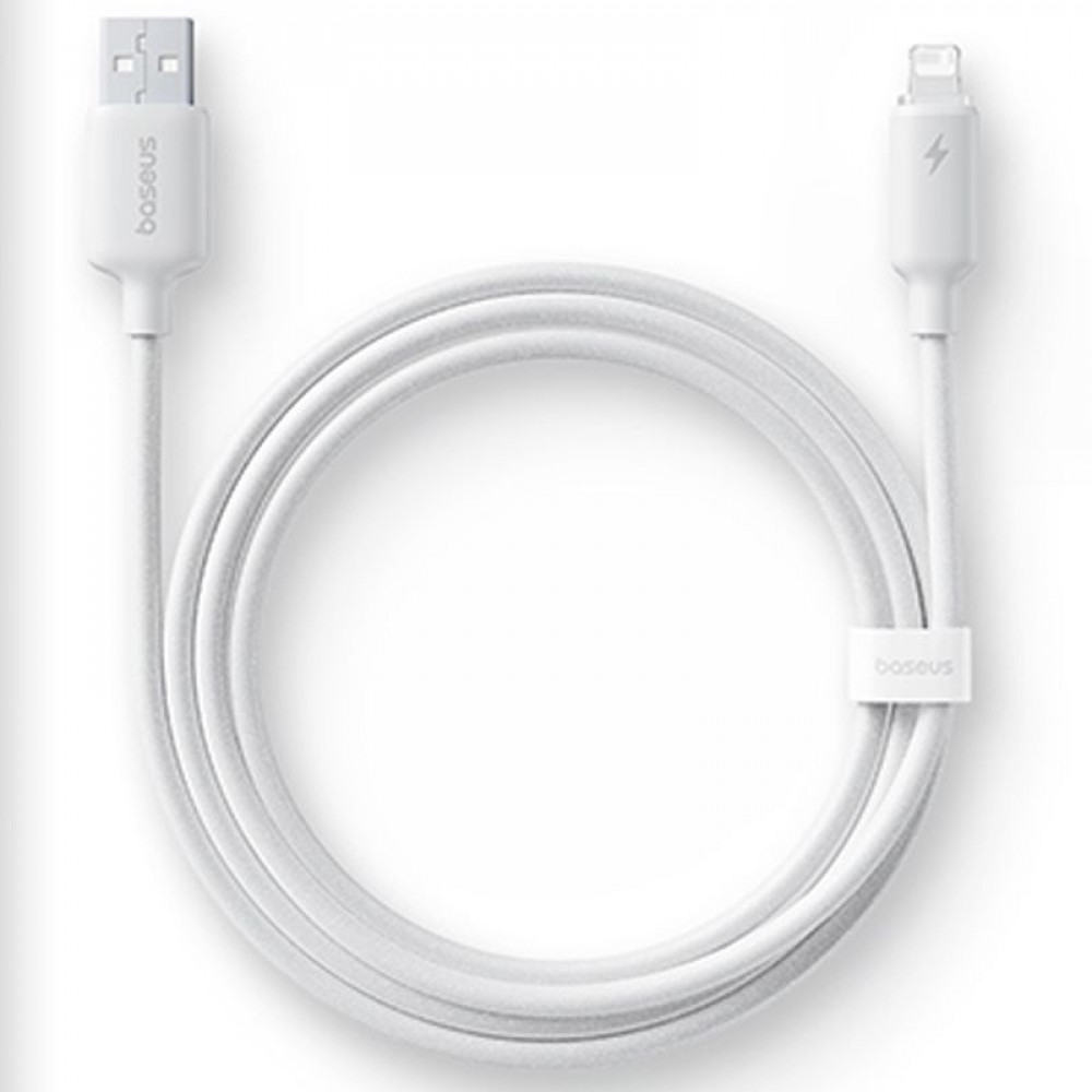 Кабель Baseus Foamed Silicone Fast Charging Lightning 2.4A (1m) white
