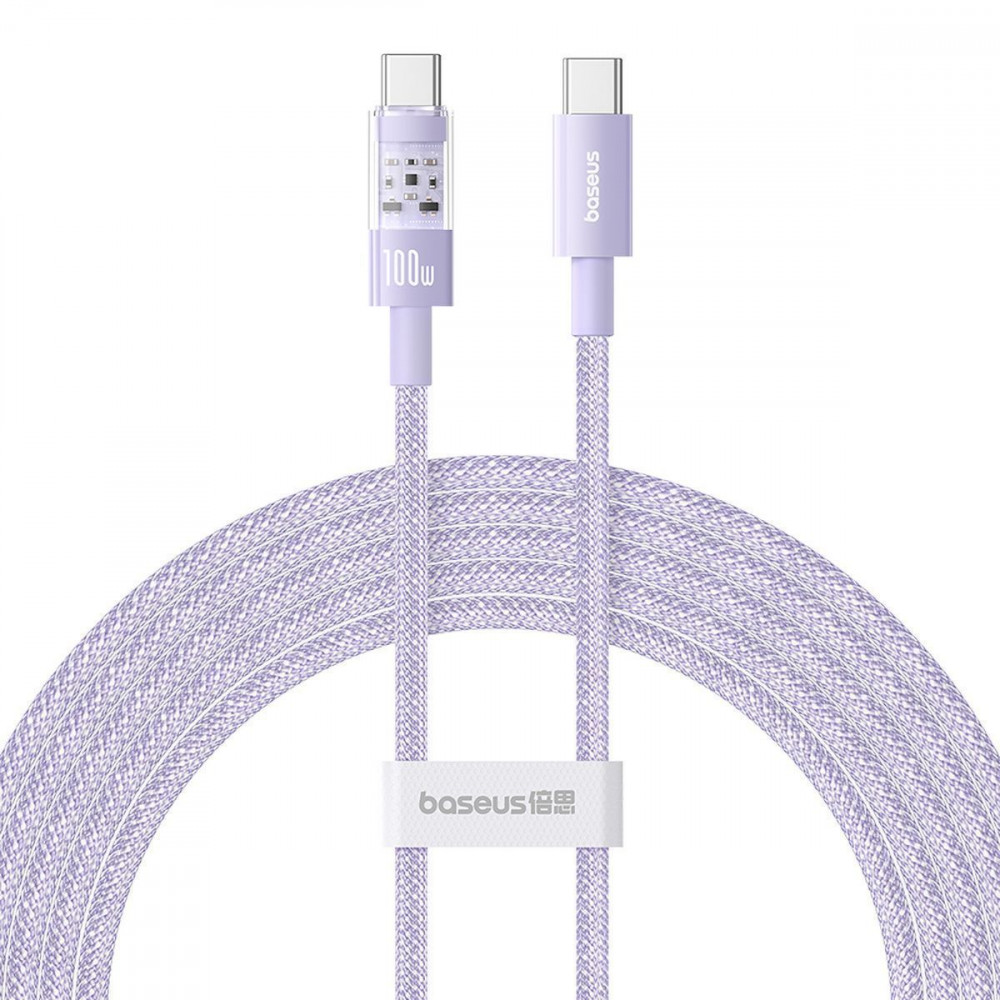 Кабель Baseus Gem Fast-Charging Data Cable Type-C to Type-C 100W 1m purple