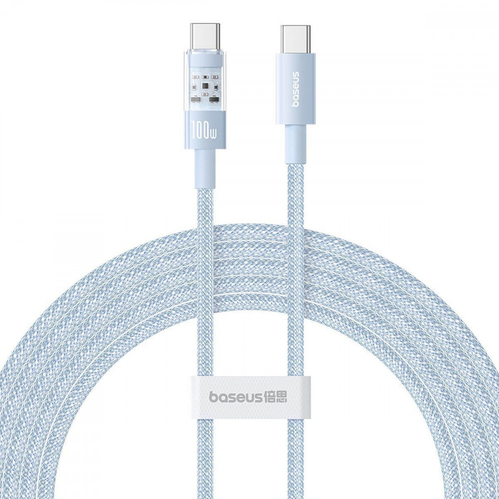 Кабель Baseus Gem Fast-Charging Data Cable Type-C to Type-C 100W 1m blue