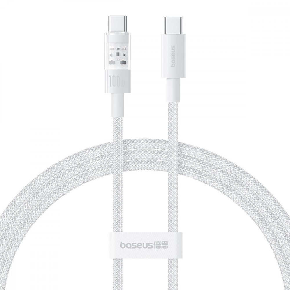 Кабель Baseus Gem Fast-Charging Data Cable Type-C to Type-C 100W 1m white