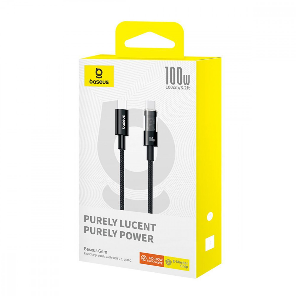 Кабель Baseus Gem Fast-Charging Data Cable Type-C to Type-C 100W 1m black