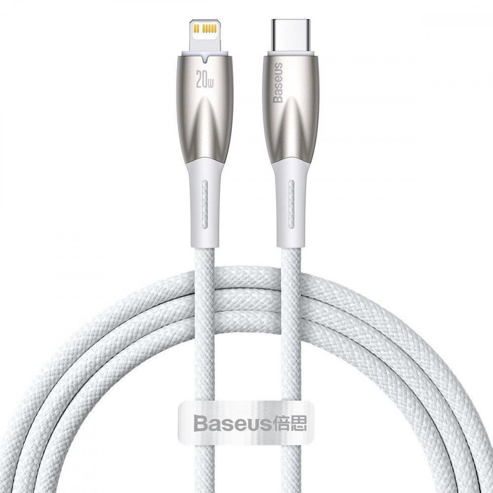 Кабель Baseus Glimmer Series Fast Charging Type-C to Lightning 20W (1m) white