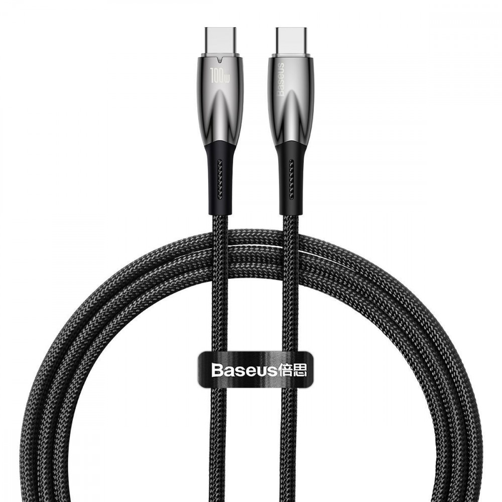 Кабель Baseus Glimmer Series Fast Charging Type-C to Type-C 100W (1m) black