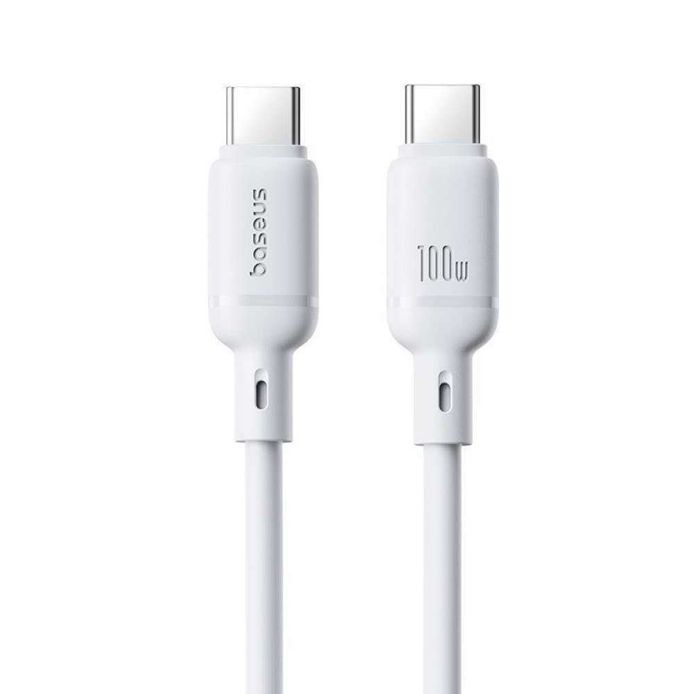 Кабель Baseus Silky Series Fast Charging Type-C to Type-C 100W (2m) white