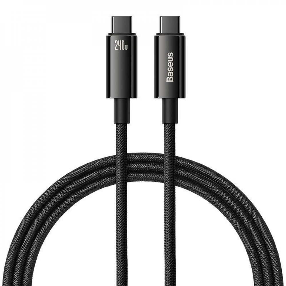 Кабель Baseus Tungsten Gold Fast Charging Type-C to Type-C 240W (1m) black
