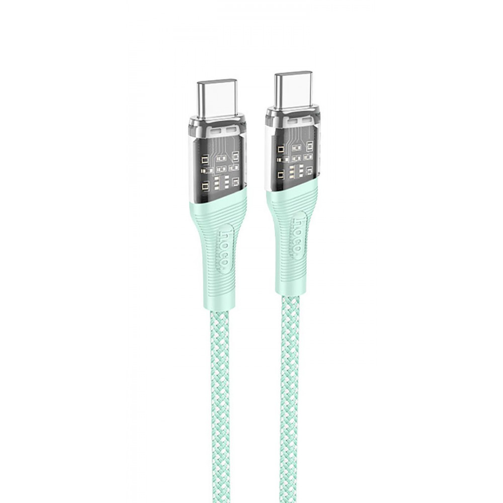 Кабель Hoco U111 Transparent Discovery 60W Type-C to Type-C (1.2m) gray