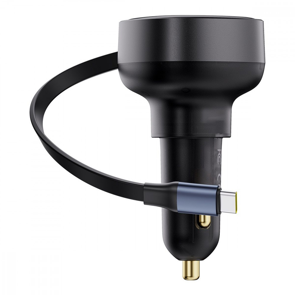АЗП Baseus Enjoyment Pro Car Charger Type-C + Retractable Type-C Cable 60W black