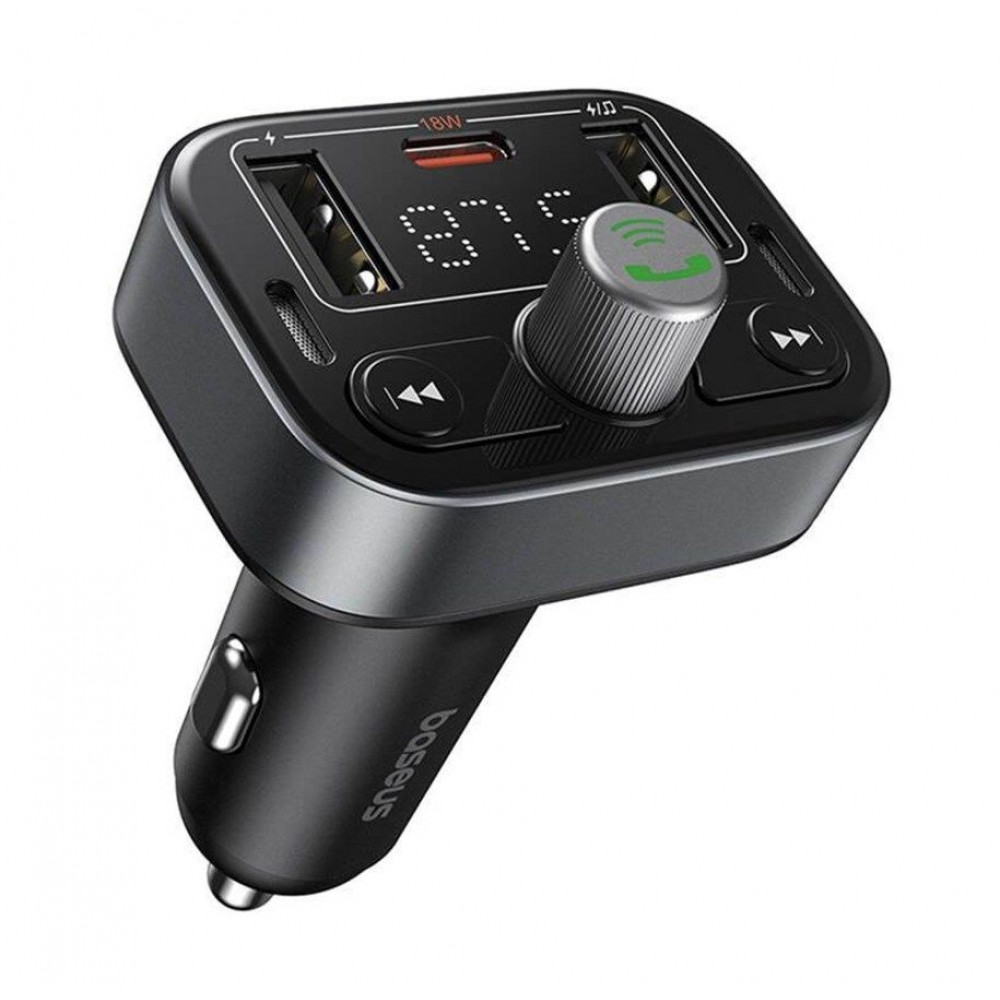 АЗП Baseus FM Launcher S-09 Pro 35W (PD+QC3.0) Type-C+2USB black