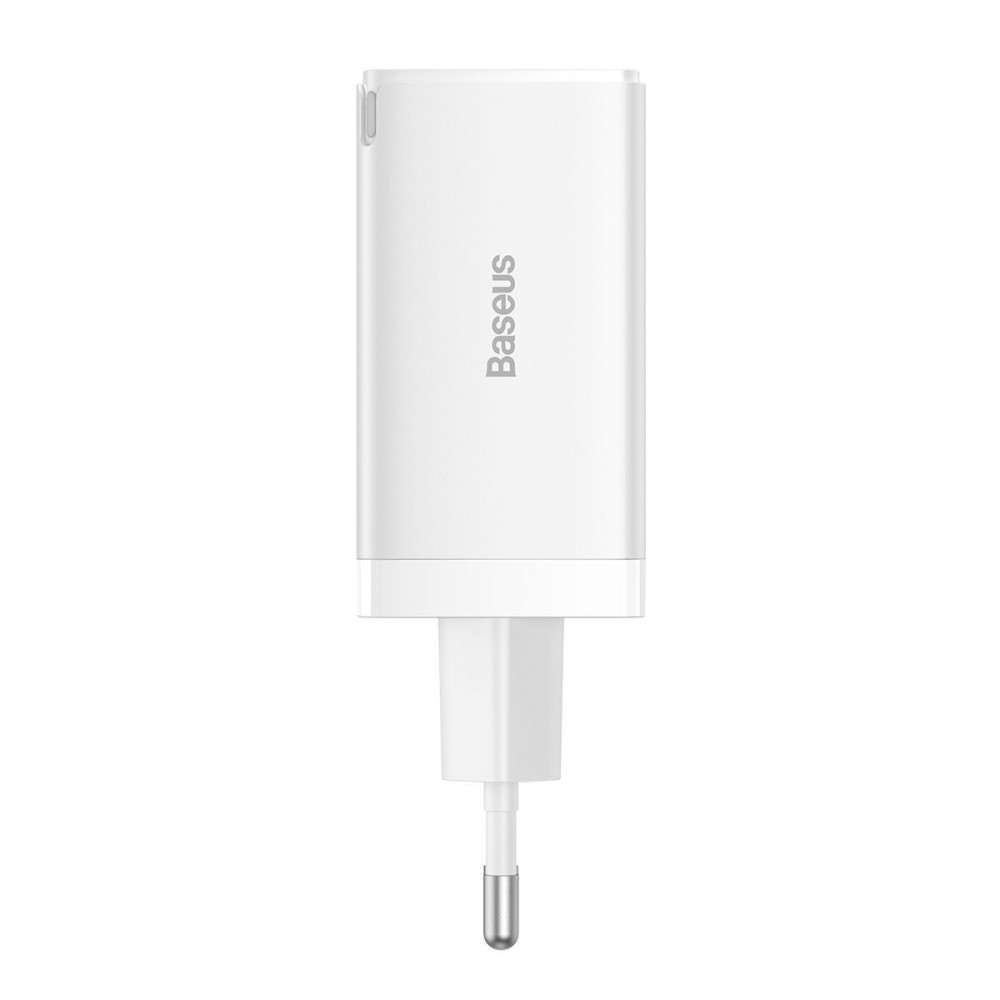 МЗП Baseus GaN5 Pro 65W (2 Type-С+USB ) + Кабель Type-C to Type-C 100W (1m) white