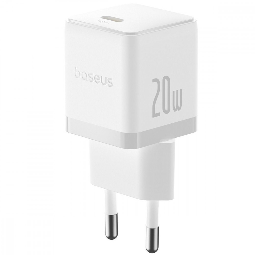 МЗП Baseus Palm Fast Charger 20W (Type-C) + Кабель Type-C to Lightning 20W (1m) white