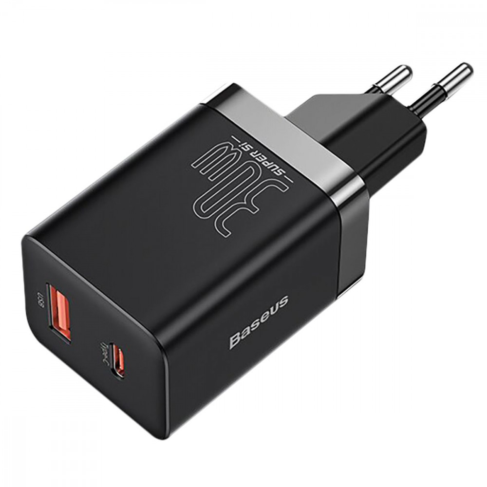 МЗП Baseus Super Si Pro Quick Charger 30W (Type-C+USB) black
