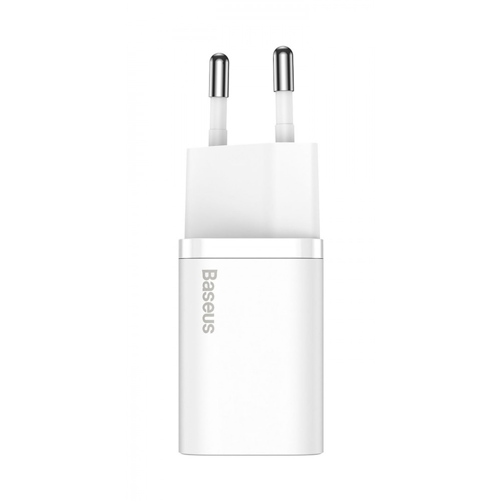 МЗП Baseus Super Silicone Quick Charger 25W (Type-C) + Кабель Type-C to Type-C 3A (1m) white