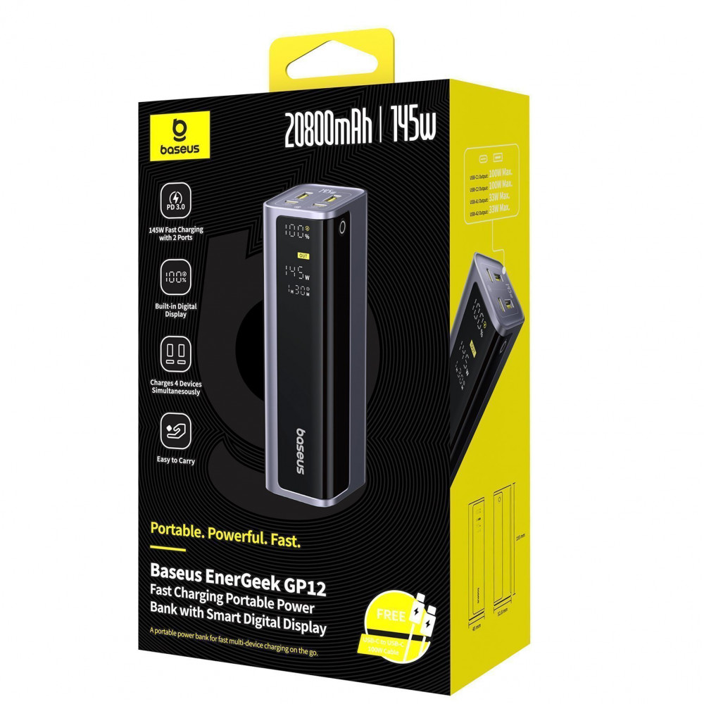 Портативна Батарея Baseus EnerGeek 145W 20800mAh black