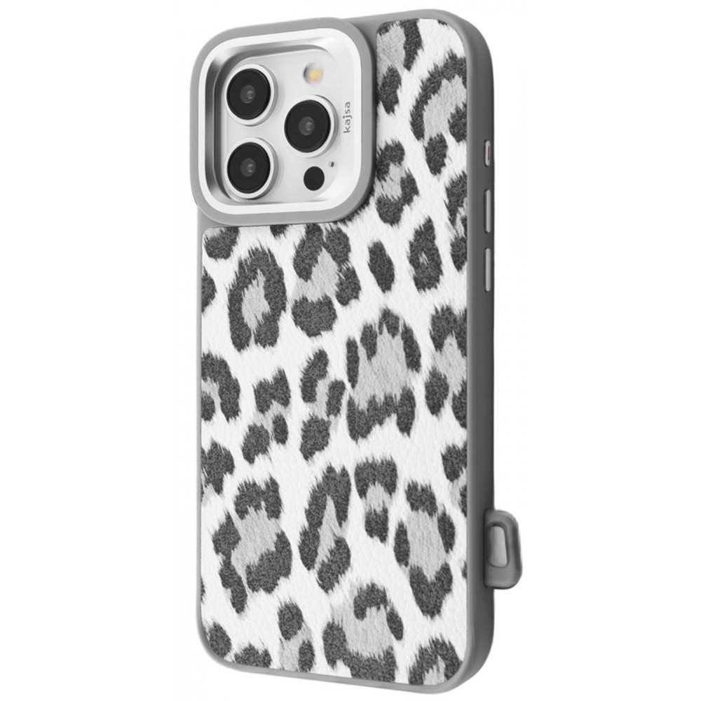 Чохол Kajsa Leopard Pattern with Magnetic Ring iPhone 16 Pro desert titanium