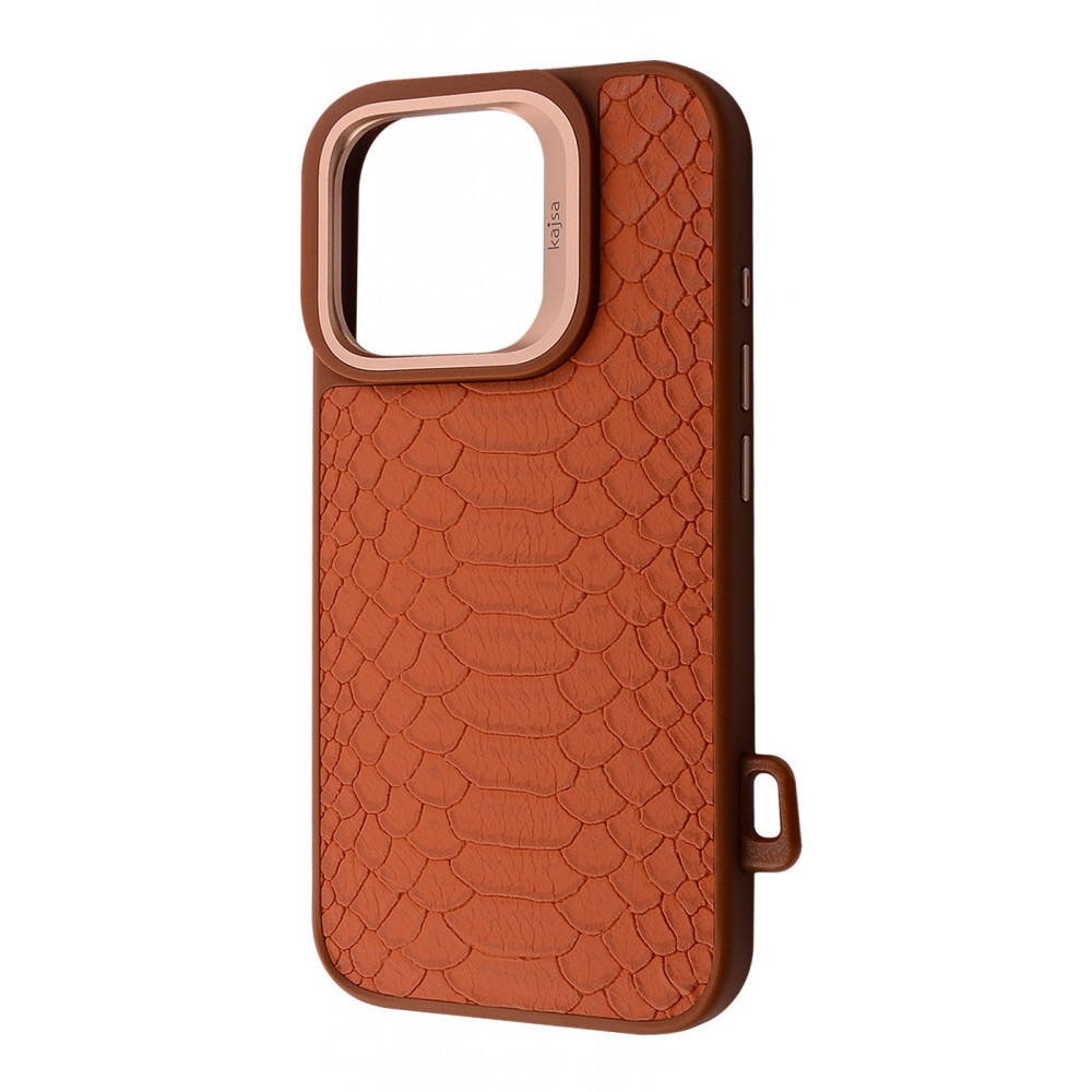 Чохол Kajsa Snake Pattern with Magnetic Ring iPhone 16 Pro desert titanium